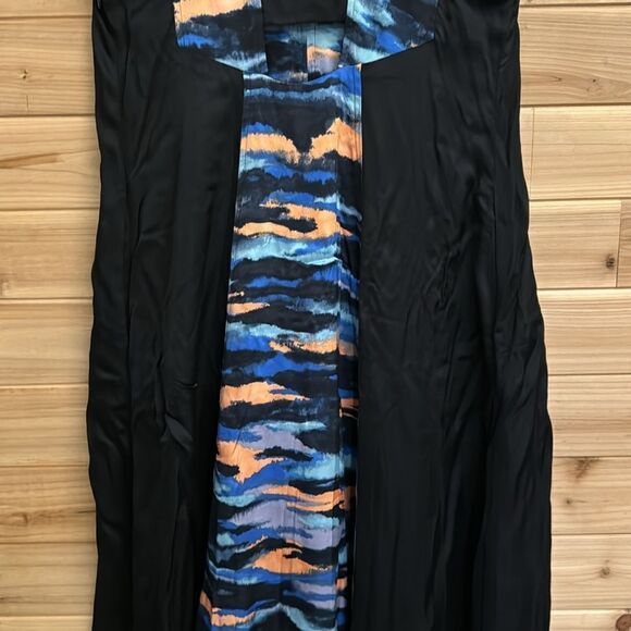 Maeve Anthropologie Size 4 V Neck Panel Tie Dye Colorblock Bar Back Maxi Dress - Picture 12 of 14